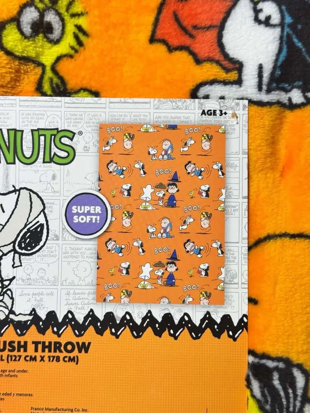 Peanuts Snoopy Halloween Soft Plush Throw Blanket 50 in W x 70 in L